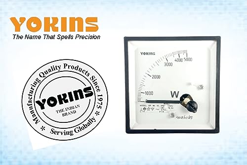 Image of YOKINS 96x96 mm Analog Wattmeter Single Phase 5000W (Black)