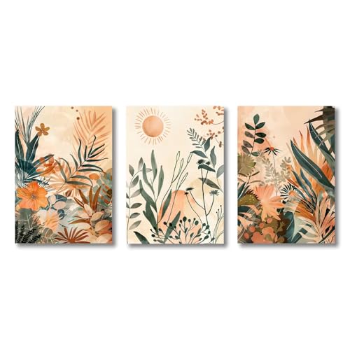 Toiles imprimées fleurs et plantes décoration murale abstraite salon AEFOUU 60x90cm