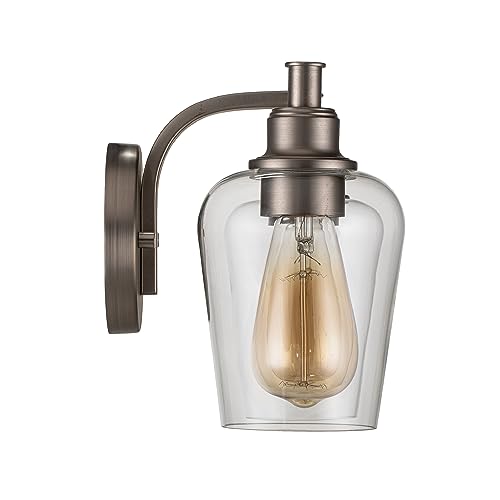 Image of Aspen Creative 62336-09-3, Three-Light Metal Bathroom Vanity Wall Light Fixture, 22-1 /2 inch Wide, Transitional Design in Brushed Nickel