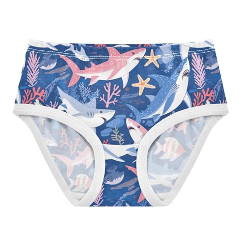 Wusikd Sharks Starfish Girls' Underwear Cotton Corals Girls Briefs Soft Toddler Underwear 2T