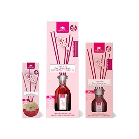 CRISTALINAS Mixed Bundle of 3 Air Freshener Reed Diffusers, Cherry Blossom Dream 20ml, 40ml and 90ml BUNDLE Cover