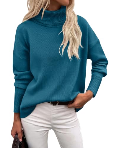 Image of Zeagoo Women's Turtleneck Sweater 2026 Fall Winter Chunky Knitted Pullover | High Low Hem Trendy Basic Jumper Top, Long Sleeve Casual Knit Pullover 2026, Fall Fashion Outfits, Winter Clothing for Women