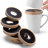 Elfzone Mug Organizer - Wooden Coffee Mug Stackers, Mug Organizer for Kitchen Cabinet,Equipped with Food Grade Non-Slip Pad 6 Pack