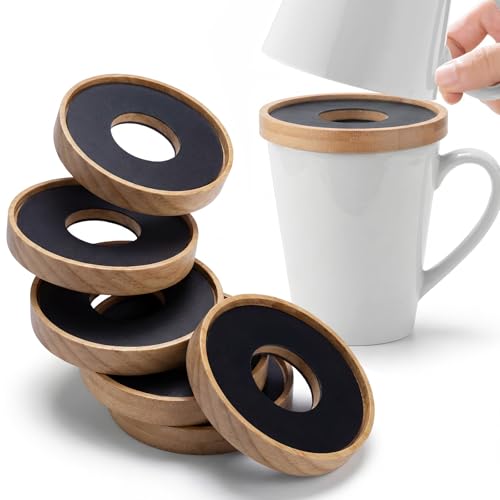 Elfzone Mug Organizer - Wooden Coffee Mug Stackers, Mug Organizer for Kitchen Cabinet,Equipped with Food Grade Non-Slip Pad 6 Pack