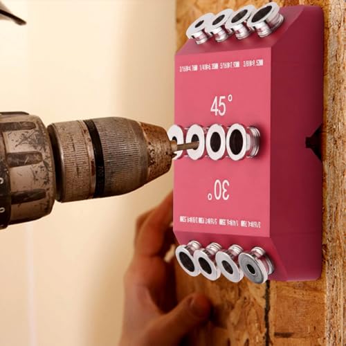 Gurtt 30/45/90° Winkelbohrschablone zum Bohren von schrägen und geraden Löchern für Kabelgeländer, Treppengeländer und Heimwerkerprojekte