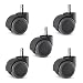 Rolland Office Chair Caster Wheel for Hardwood Floor - Stem Diameter: 11mm, Stem Length: 22mm - 5 Unit/Pack (GRAY)