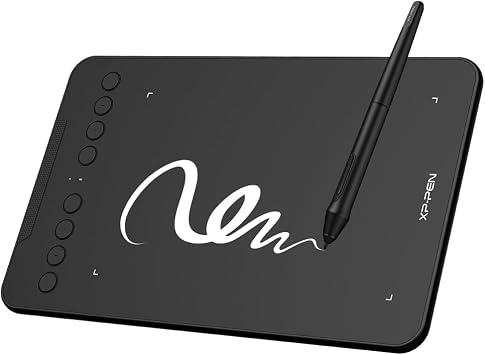 XPPen Deco mini7W Pen Tablet, Supports 2.4GHz Connection, Board Tab, Pen Tab, Lightweight Design, Illustration Design, Compatible with Android, Windows, MacOS, ChromeOS