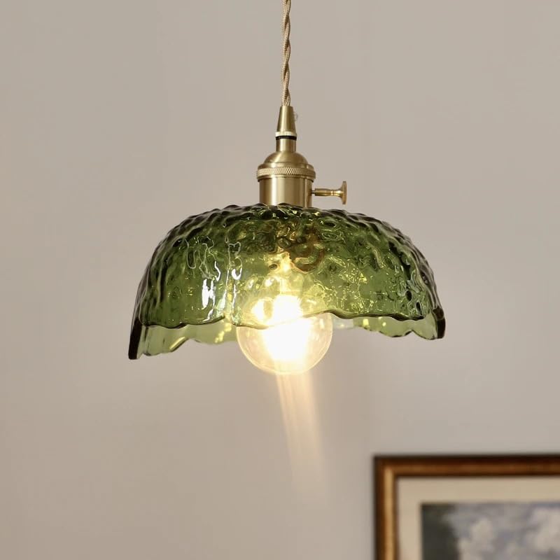 Suspension en verre vert nordique pour l'ambiance d'une chambre