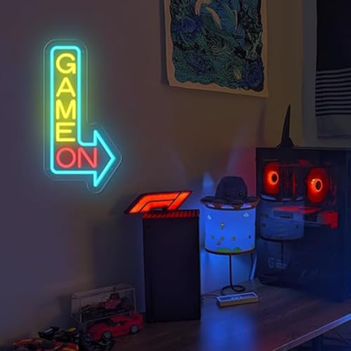 Image of LED Game Sign Game Zone Neon Signs Gaming Room Wall Art Decor Man Cave Lights Signs Gamer Home Bedroom Decoration USB Powered Brightness Adjustable