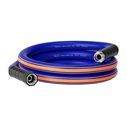 short garden hose 6 feet x 5/8Inch, short water hose with Swivel Handle, Heavy Duty, Flexible, Sturdy, Lightweight, Male to Female Fittings