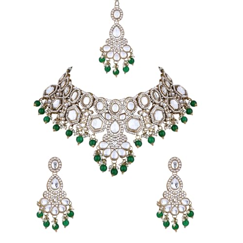 I Jewels Indian Wedding Bollywood Traditional Kundan & Pearl Drop