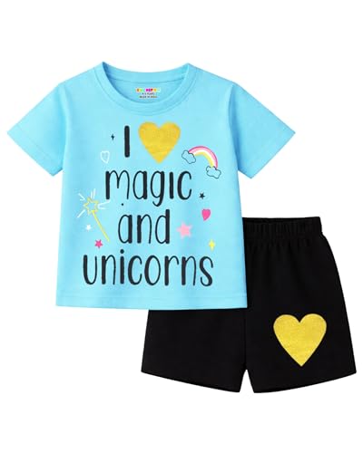 Image of Kuchipoo Girls Regular Fit Cotton T-Shirts and Shorts Set