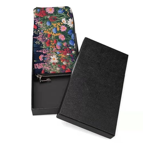 Mountain Flowers Colorful PU Leather Clutch Long Bifold Wallet, Coin Purse Credit Pass Case, Durable Card-Holder Money Storage for Women Men3