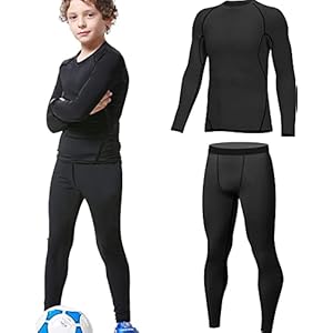HOPLYNN – Thermounterwäsche Set für Kinder Funktionsunterwäsche Skiunterwäsche Jungen Atmungsaktiv Thermo Unterwäsche Warme Fussball Ski