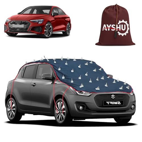 Image of AYSHU Water-Resistant Spike Car Cover for Audi S3 - Protects from Dogs, Monkeys, Dust, Sunlight & UV - Full Roof Universal Fit