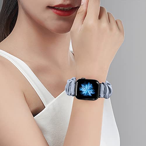Tiptops 3 Packs Compatible with Apple Watch Bands Scrunchies 38mm 40mm 41mm 42 mm 44mm 45mm 46mm 49mm Women Cloth Pattern Printed Fabric Wristbands Straps Elastic for iWatch Ultra 2 Series 10/9/8/7/6/5/4/3/2/1/SE by Tiptops - Image 6