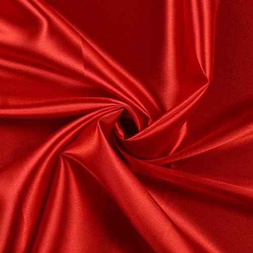 MDS Satin Fabric 5 Yards, 44" Wide, Silky Smooth Charmeuse Sateen Cloth for Wedding Arch Drapery Panel Backdrop Party Event Banquet Home Decoration Curtain Crafts DIY Sewing Costume - Red — view 8