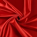 MDS Pack of 5 Charmeuse Bridal Solid Satin Fabric by The Yard for Wedding Dress Fashion DIY Crafts Costumes Decorations Apparel Crafts Drapery Silky & Shiny Satin 44' Wide Roll-Red