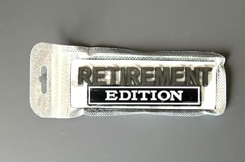 Image of Pair Set Retirement Edition Badge 3D Emblem Fit for Car Truck SUV Side Rear Front Hood Trunk Door Decal Sticker (Black White)