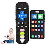 Teething Toys for Baby 3 6 12 18 Months, Realistic Remote Control and Phone Teether Toys, Baby Chew Toys, Food Grade Silicone Teething Toys for Infants, BPA Free, for Baby's Gum Relief