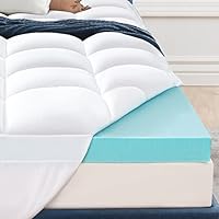 Elemuse Double Memory Foam Mattress Topper for Back Pain Relief-Firm Mattress Topper Double Bed with Washable Cover, Matressesdouble Topper with OEKO-TEX & CertiPUR-US (Double Size-135x190cm)