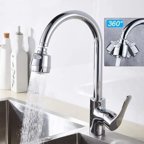 Image of 360 Degree Swivel Faucet Aerator Deluxe Water Saving Faucet Sprayer Water Saving Bubbler Pressurized Faucet Filter Kitchen Accessories 2 Modes (Faucet Head - A - 1)