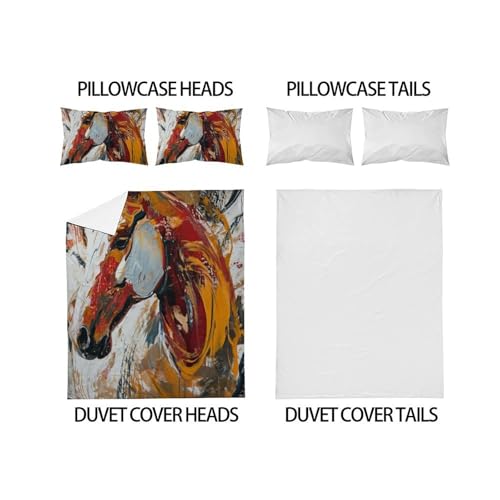 Housse de couette double 200x200 microfibre imprimé 3D Animaux avec 2 taies - 4