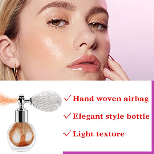 Highlighter Powder Spray Body Glitter Spray Face Glitter High Gloss Spray, Shimmer Sparkle Powder Makeup Spray,Glitter Spray For Hair And Body(Bronze) #TOP3