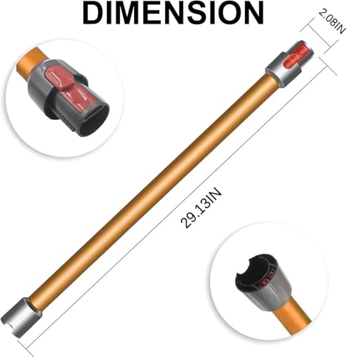 Tube Télescopique pour Dyson V7 V8 V10 V11 V15, Télescopique Dégagement Rapide Manche pour Dyson Aspirateur Tube Rallonge Accessoire 72CM- Orange – vue 2