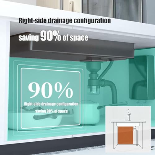 Évier de cuisine en acier inoxydable avec robinet extractible et affichage digital de température