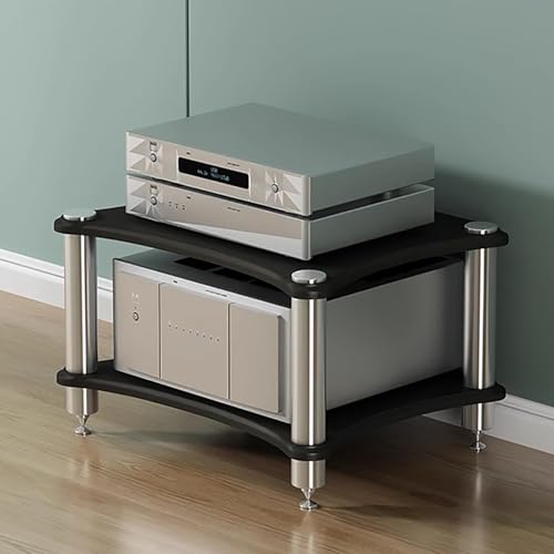Soporte Hifi de 1, 2, 3 y 4 niveles, soporte multimedia de audio y video, estantes estéreo abiertos para impresoras, consola de juegos, caja de TV, sistema de reproductor de discos de oficina
