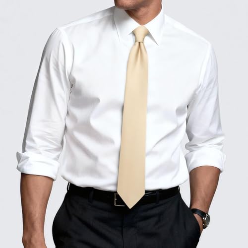 Image of Hi-Tie Men's Extra Long Solid Satin Tie Set 63 Inch /70 Inch Formal Necktie