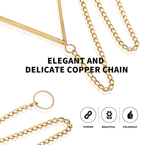 Ytwmzzz Diamond Shape Decorative Wall Mirror Set Of 3 Pcs, Small Modern Wall Mirror With Copper Hanging Chain For Home Decor (Large, Gold) #TOP4