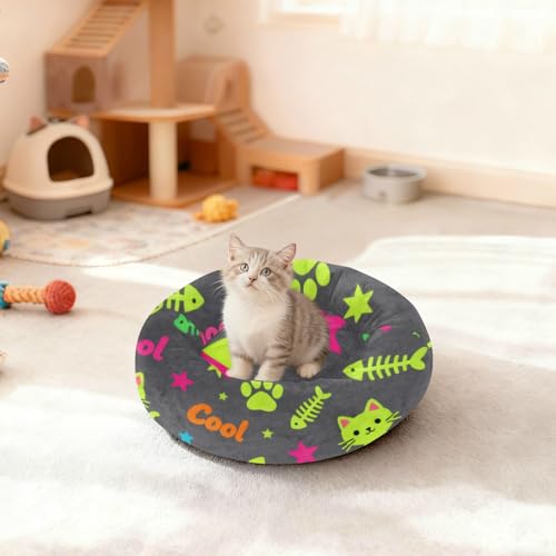Lit pour chien et chat chaud couchage confortable chaton gris taille S