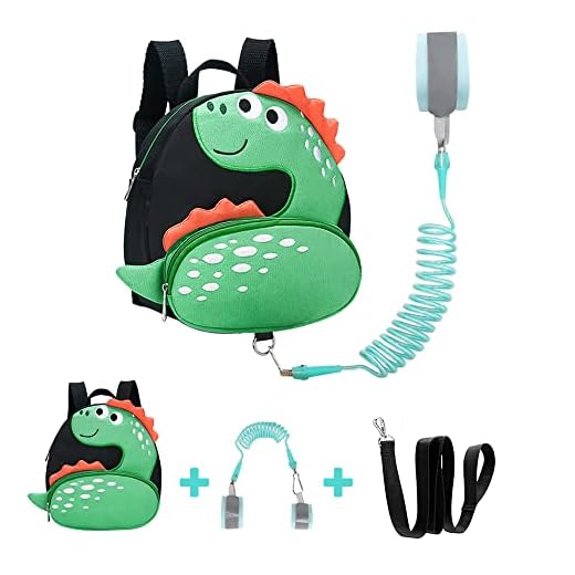 Toddler Backpack with Anti-Lost Harness Small Dinosaur Backpack Safety Leash for Boys and Girls Age 1-2 Years Old …