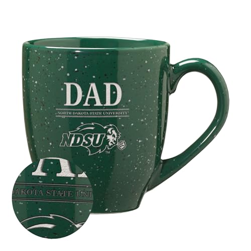 Rico Industries NCAA North Dakota State Bison Dad Green 16 oz Team Color Laser Engraved Speckled Ceramic Coffee Mug