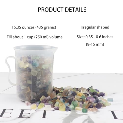 435g Crushed Fluorite Natural Quartz Crystal Bulk Aquarium Gravel Polished Irregular Shaped Vase Filler Fish Tank Decorative Stones Succulent Rocks