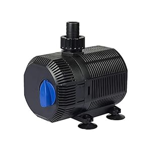 Yorbay CQB-2000 Vijverpomp Super ECO 35W 2300l/h met 10m stroomkabel beeklooppomp voor tuin, vijver, zoet en zeewater (herbruikbaar)