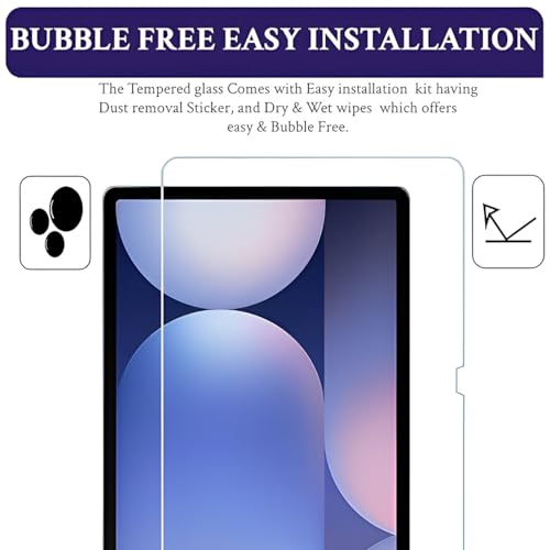 Image of Tempered Glass For Samsung Galaxy Tab S10 Plus (12.4 inch) Full Screen Protector Guard For Samsung S10+ Tablet (Anti Scratch, FingerPrint, SmudgeProof) (with Easy Installation Kit) (Pack of 1)