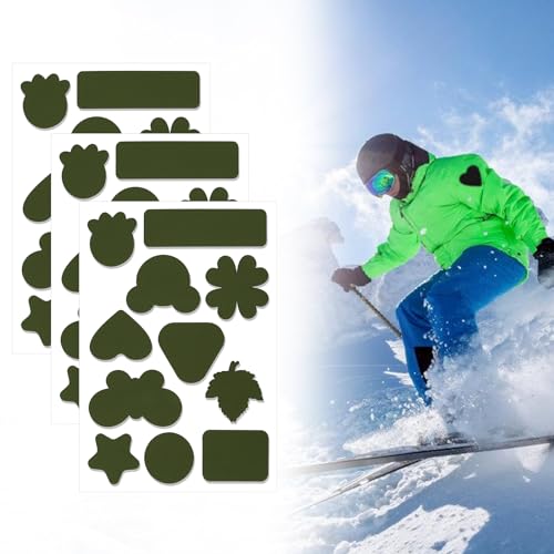 Skystuff 33 toppe autoadesive in nylon per riparare piumini, tende, capispalla, correggere fori in vestiti, sacchi a pelo, forma rotonda e ovale, verde militare
