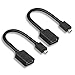 VCE 2-PACK Gold Plated Micro HDMI to HDMI Male to Female Cable Adapter 8 Inch