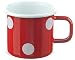 Produktbild matches21 Email Becher Trinkbecher rot gepunktet nostalgisches Emaille Geschirr je 8x8 cm / 250 ml