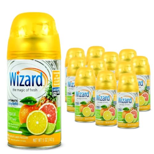 12 WIZARD AUTOMATIC SPRAY REFILLS 5 oz TROPICAL CITRUS