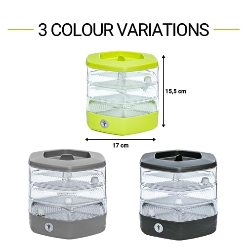 Foto von Keimschale Set mit 3 Etagen ø17 cm - Keimsprossenbox Set für Sprossen, Kressesamen, Microgreens - Sprossenturm mit 3 Kresse Anzuchtschalen - Design Kressesieb aus hochwertigem Kunststoff (Avocado)