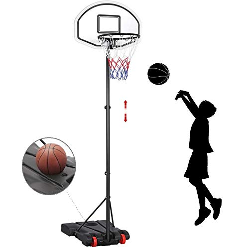 Topeakmart Court Height Adjustable Portable Kids Basketball System Up to 8.2ft