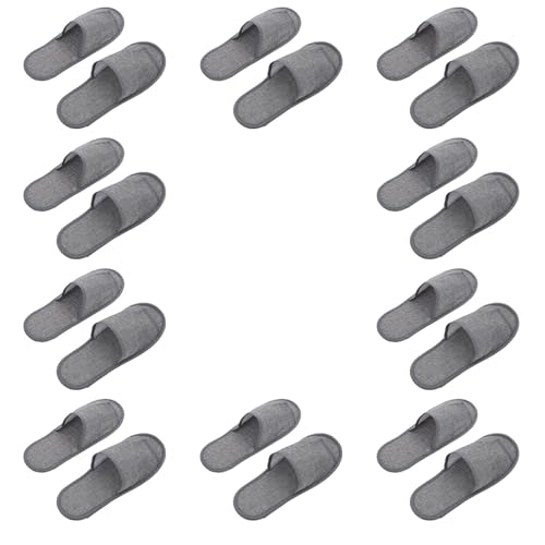 Pantoufles jetables antidérapantes lin gris chausson hôtel spa voyage 10 paires