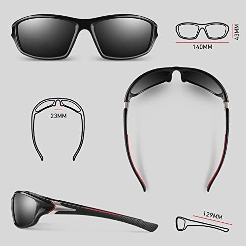 Image of WEAROYO Polarized Sports Sunglasses for Men Women,Fishing Driving Rectangular Goggles UV400 Protection