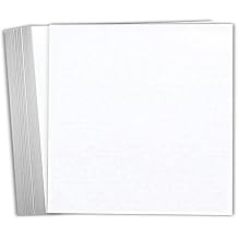 Hamilco White Linen Cardstock Scrapbook Paper 12x12 Heavy Weight 80 lb Cover Card Stock 25 Pack