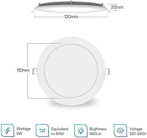 Lumary 6W LED Recessed Downlights for Ceiling, Φ120mm Smart WiFi 20mm Slim Round Down Light, RGBW 2700K-6500K Dimmable, Compatible with Alexa, Google for Bedroom Livingroom Kitchen 4 Pack