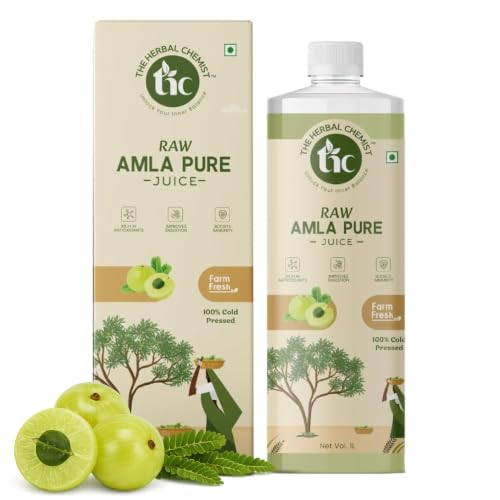 The Herbal Chemist Raw Amla Pure Juice - 1Ltr | 100% Natural Vitamin C Tonic | Boosts Immunity, Hair...